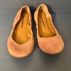 Lucky Brand blush pink Emmie suede flats 8.5